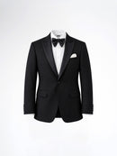 Single Breasted Suit Blazer Tux - Black Charcoal (Slim Fit)