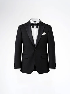 Single Breasted Suit Blazer Tux - Black Charcoal (Slim Fit)