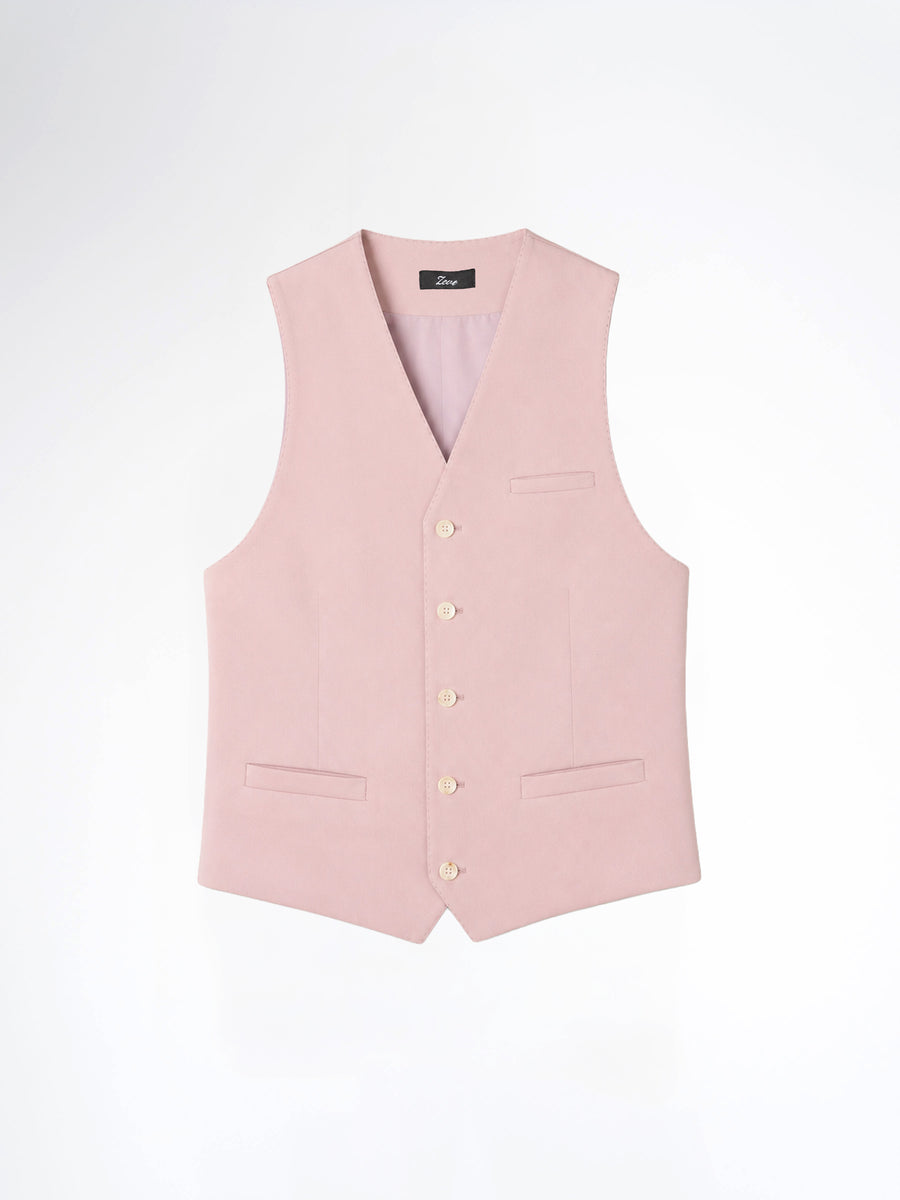 Single Row Button Vest - Panther Plain