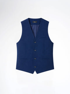 Single Row Button Vest - Royal Blue Plain