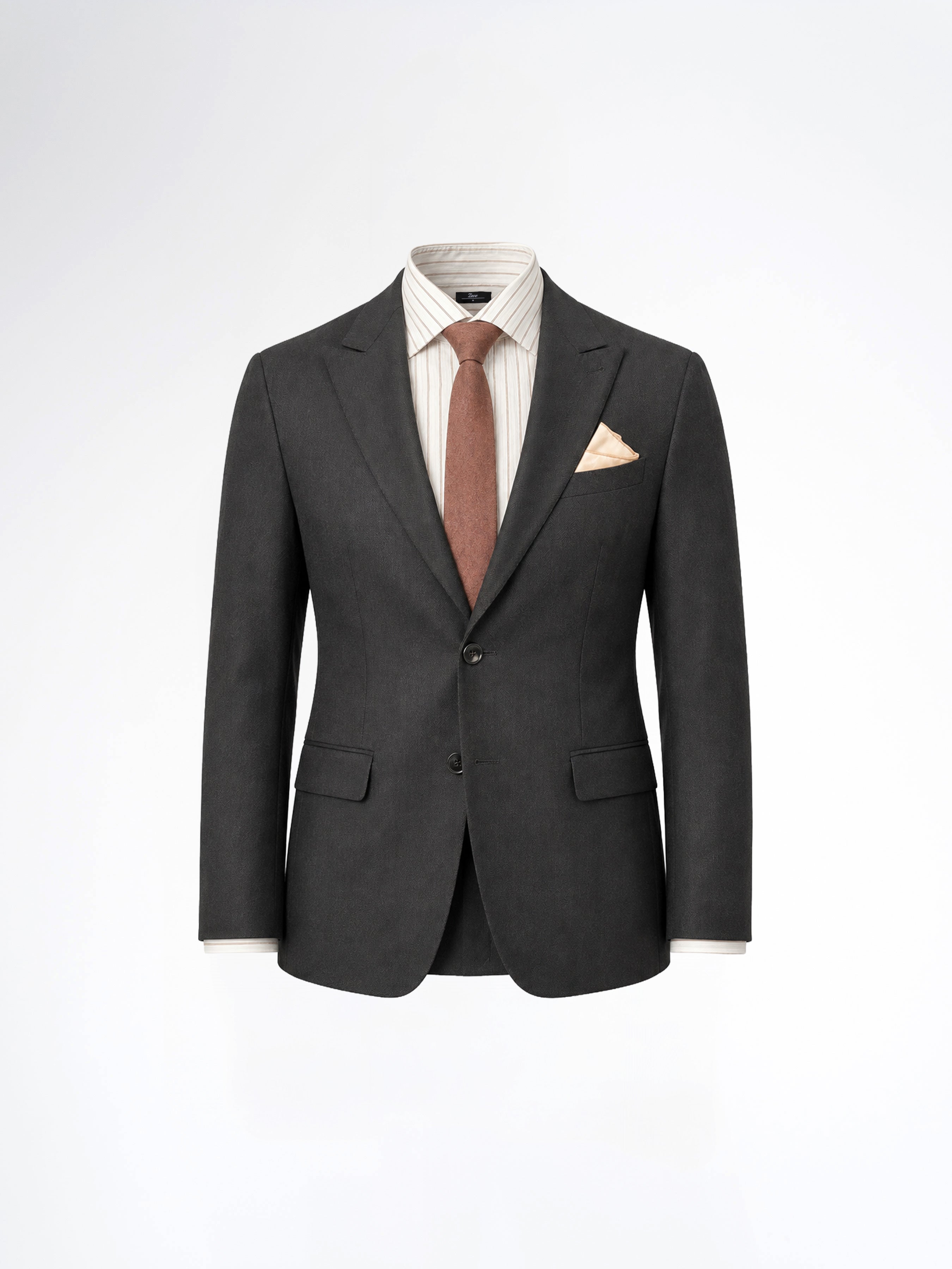 Single Breasted Suit Blazer - Black Shadow Stripe (Slim Fit)