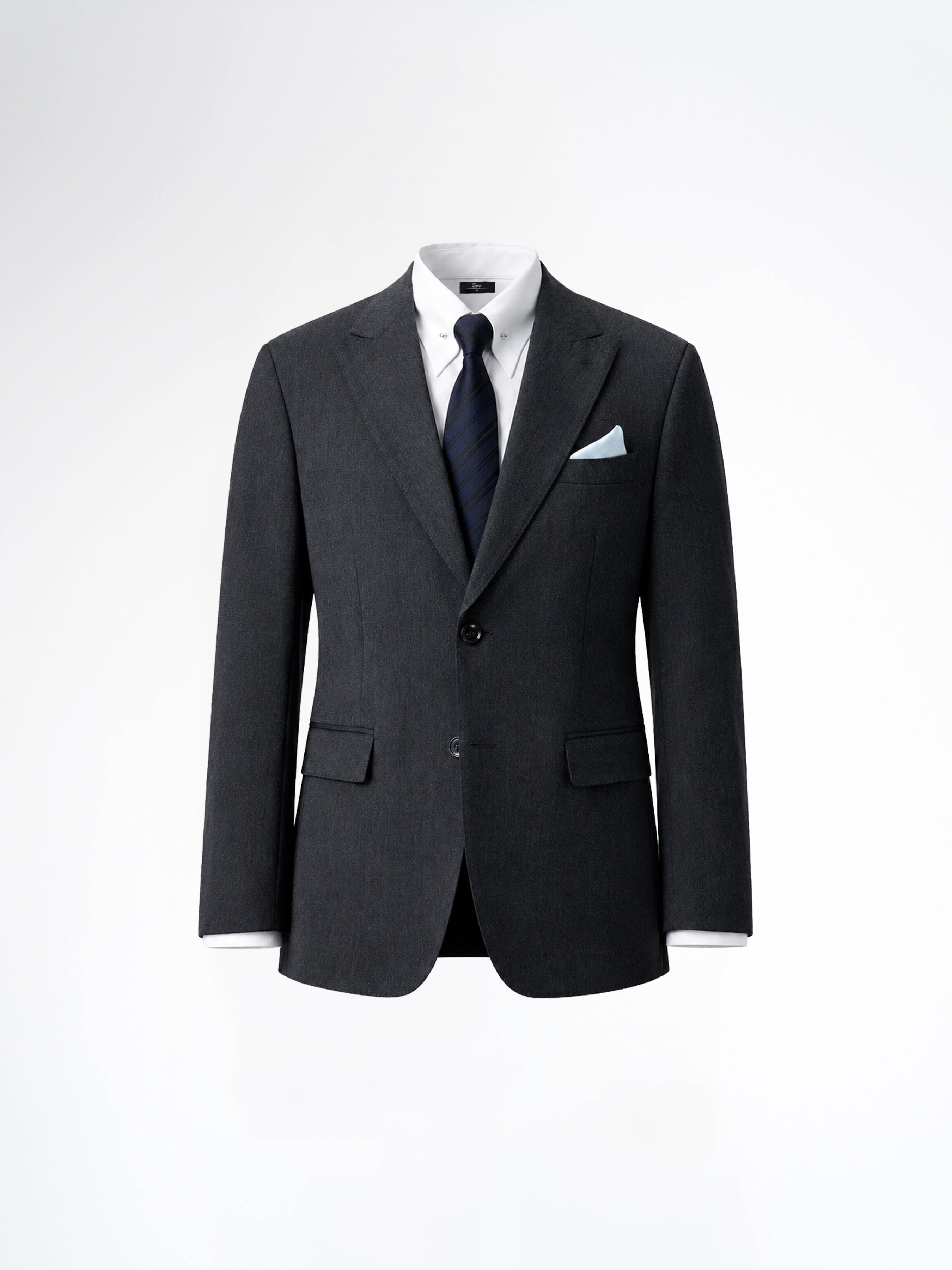 Single Breasted Suit Blazer - Charcoal Grey (Regular Fit)