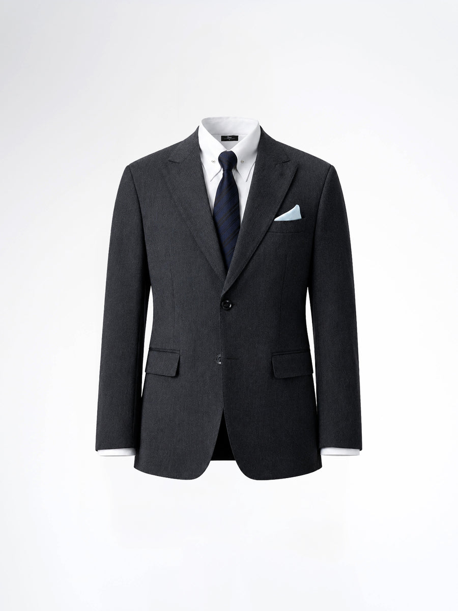 Single Breasted Suit Blazer - Charcoal Grey (Regular Fit)