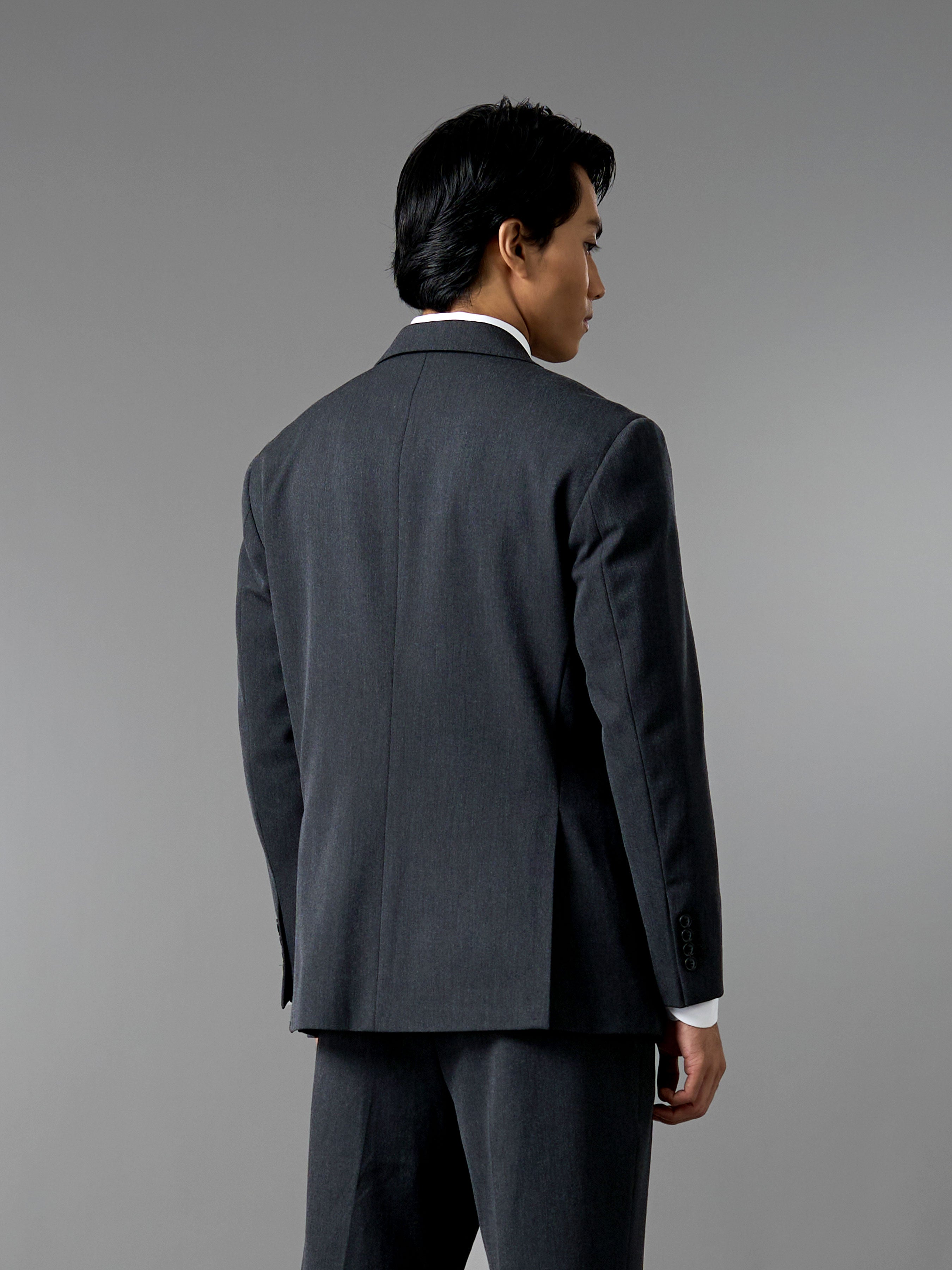 Single Breasted Suit Blazer - Charcoal Grey (Regular Fit)