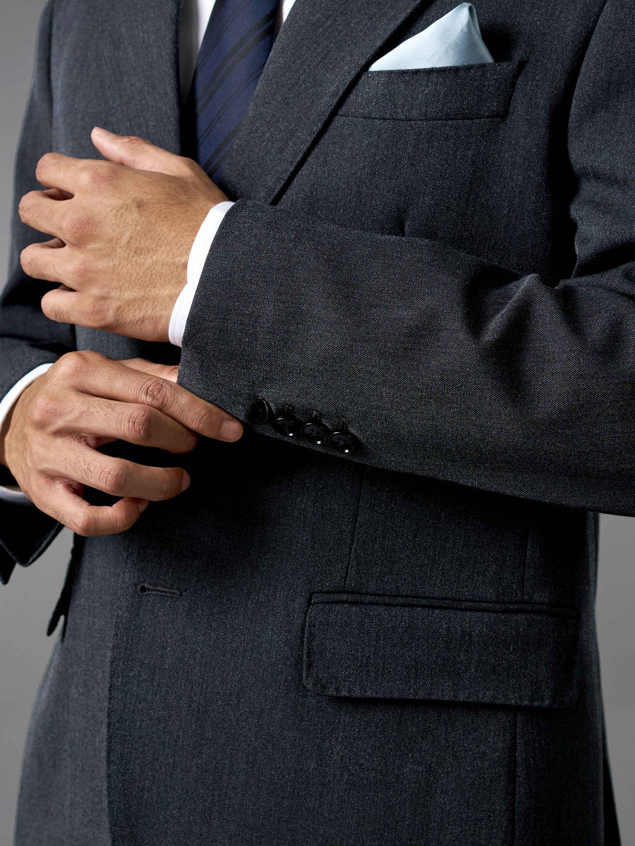Single Breasted Suit Blazer - Charcoal Grey (Regular Fit)