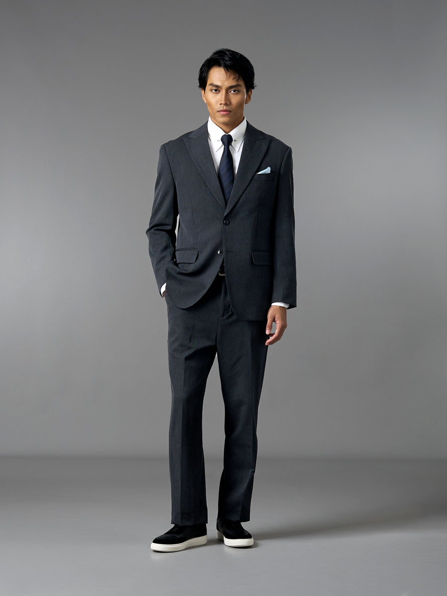 Single Breasted Suit Blazer - Charcoal Grey (Regular Fit)