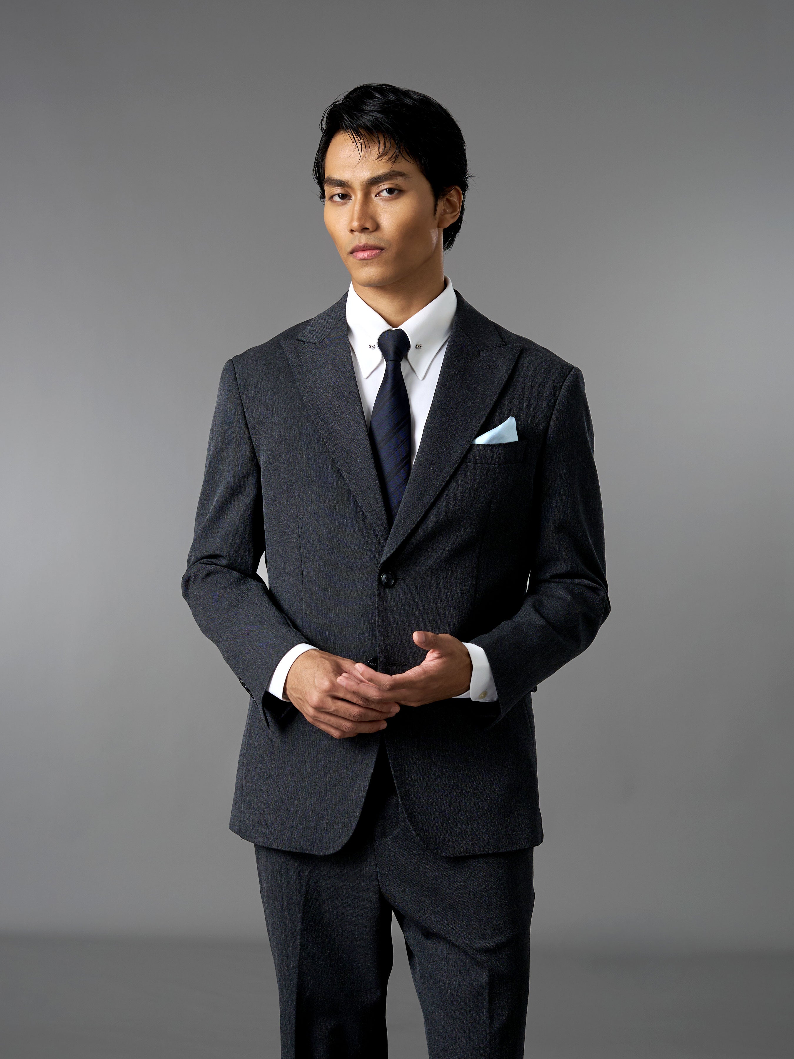 Single Breasted Suit Blazer - Charcoal Grey (Regular Fit)