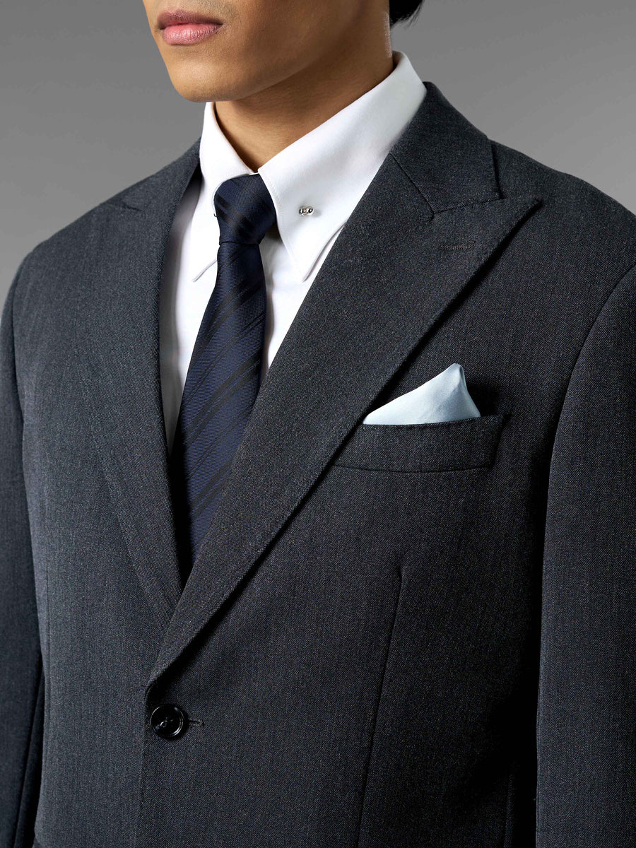 Single Breasted Suit Blazer - Charcoal Grey (Regular Fit)