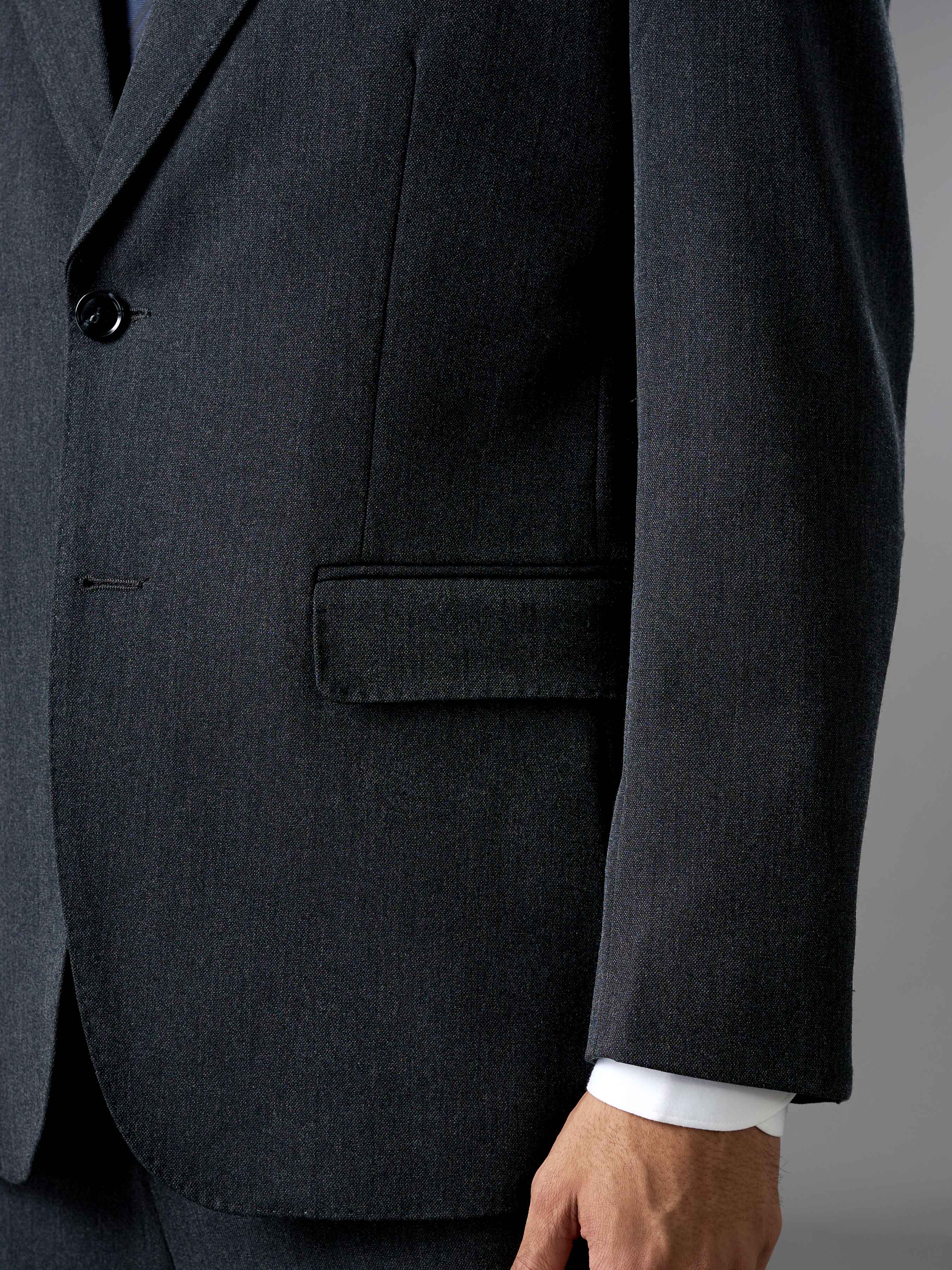 Single Breasted Suit Blazer - Charcoal Grey (Regular Fit)