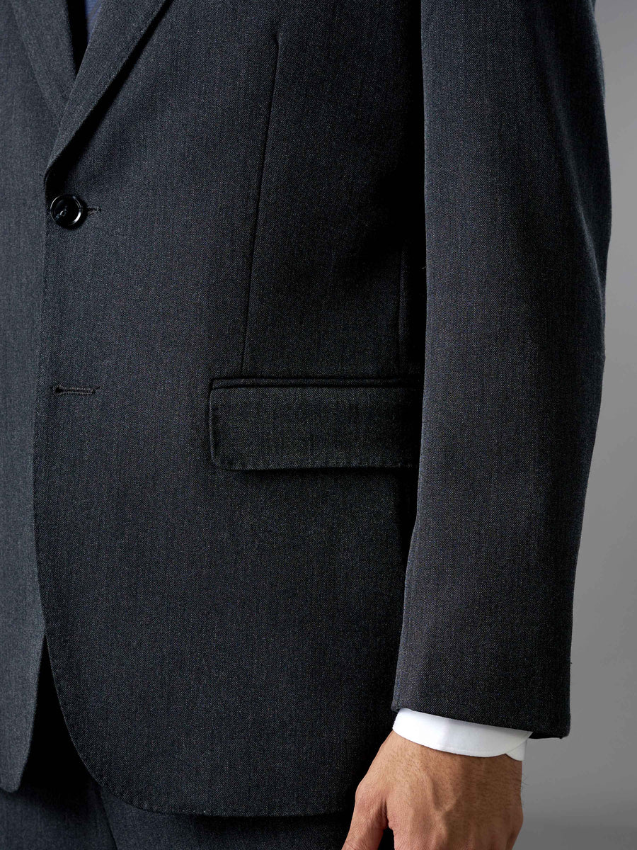 Single Breasted Suit Blazer - Charcoal Grey (Regular Fit)