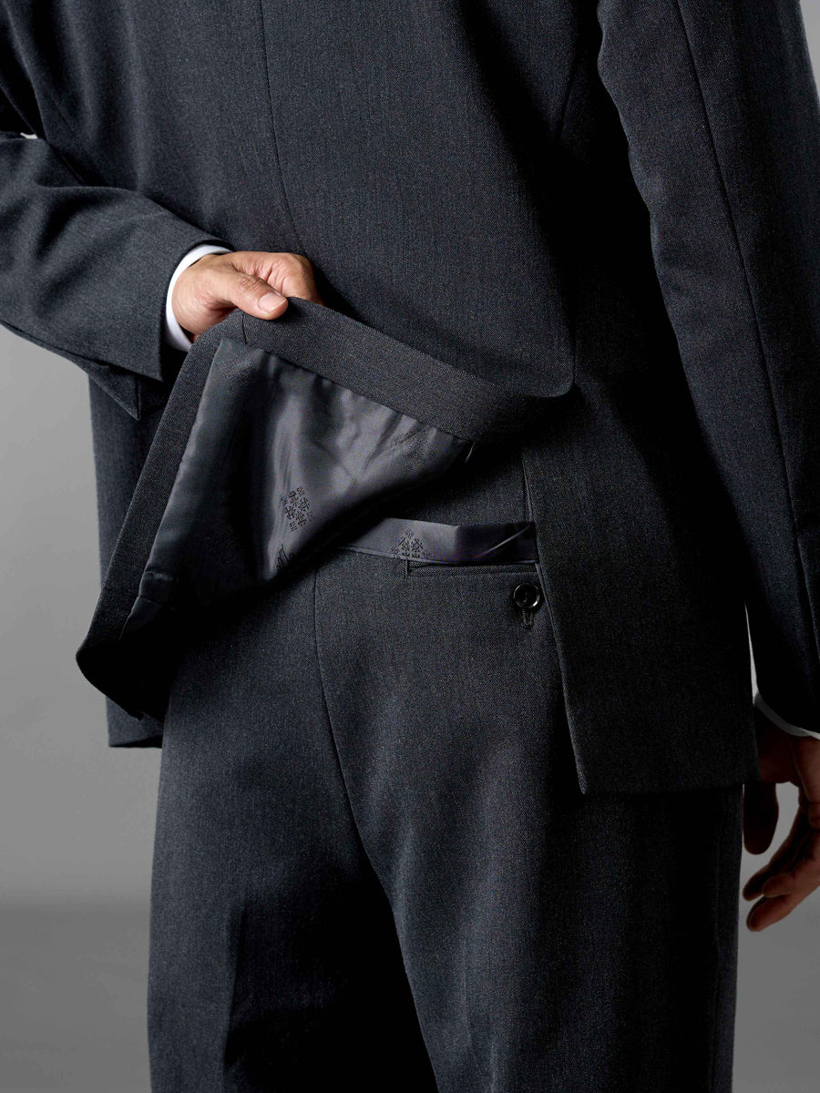 Single Breasted Suit Blazer - Charcoal Grey (Regular Fit)