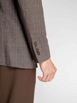 SingleBreastedSuitBlazerCocoaVeronawithWhiteLineCheckered_PeakLapel_Cuff - Zeve