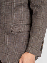 SingleBreastedSuitBlazerCocoaVeronawithWhiteLineCheckered_PeakLapel_DownPocket - Zeve