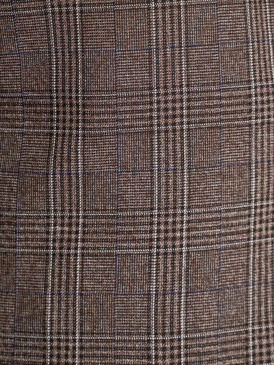 SingleBreastedSuitBlazerCocoaVeronawithWhiteLineCheckered_PeakLapel_Material - Zeve