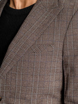 SingleBreastedSuitBlazerCocoaVeronawithWhiteLineCheckered_PeakLapel_UpPocket - Zeve