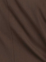 SingleBreastedSuitBlazerCoffeePlainNotchLapelMaterial - Zeve