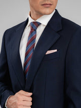 SingleBreastedSuitBlazerDeepBluePlainNotchLapelCollar - Zeve