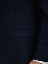 SingleBreastedSuitBlazerDeepBluePlainNotchLapelSidePocket - Zeve