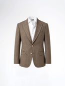 Single Breasted Suit Blazer - Dusty Brown Stripe (Slim Fit)