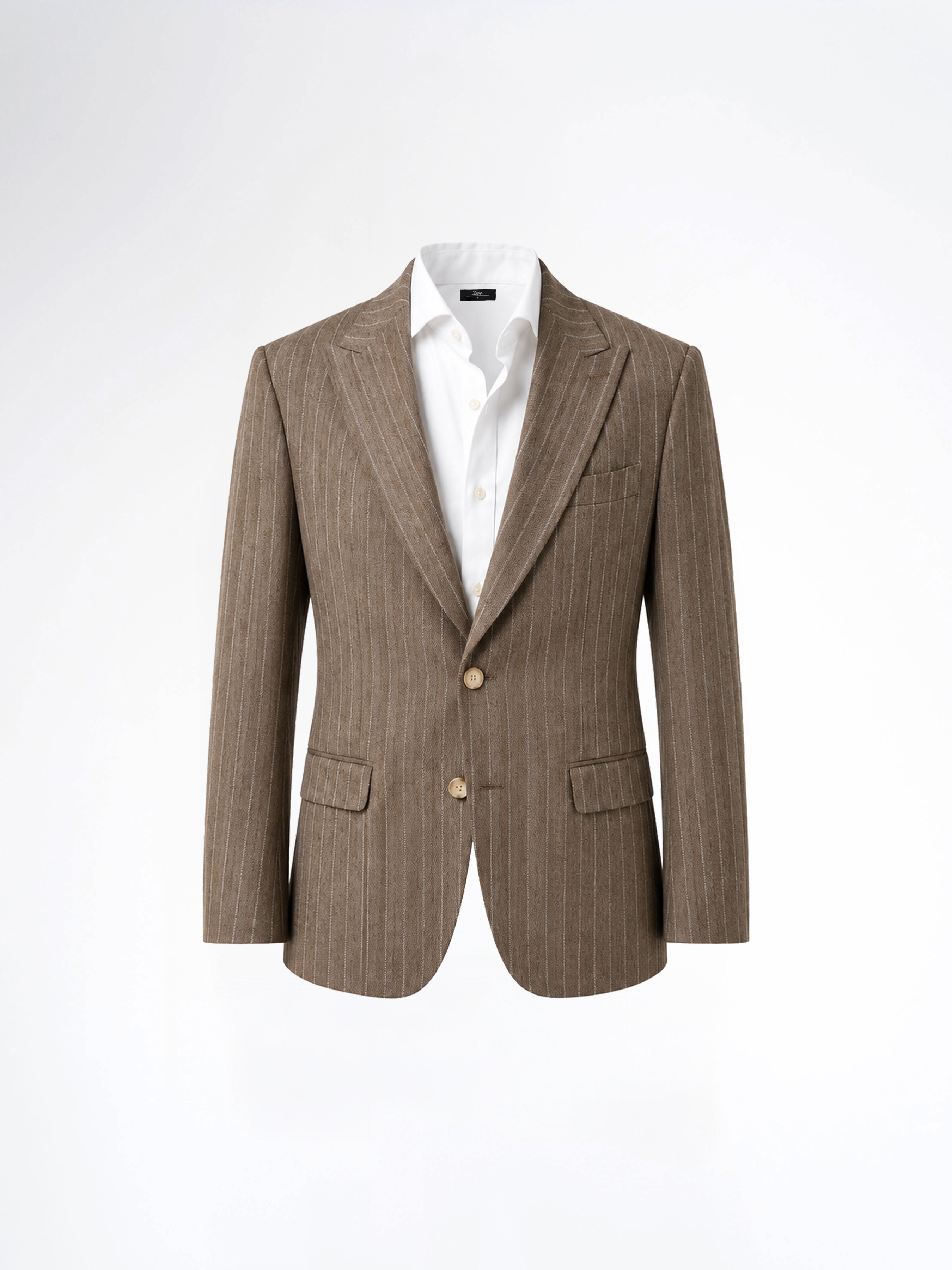 Single Breasted Suit Blazer - Dusty Brown Stripe (Slim Fit)