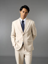 Single Breasted Suit Blazer - Ivory Beige (Regular Fit)