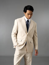Single Breasted Suit Blazer - Ivory Beige (Regular Fit)