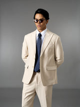 Single Breasted Suit Blazer - Ivory Beige (Regular Fit)