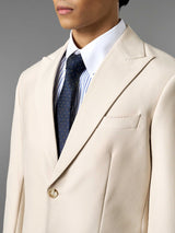 Single Breasted Suit Blazer - Ivory Beige (Regular Fit)