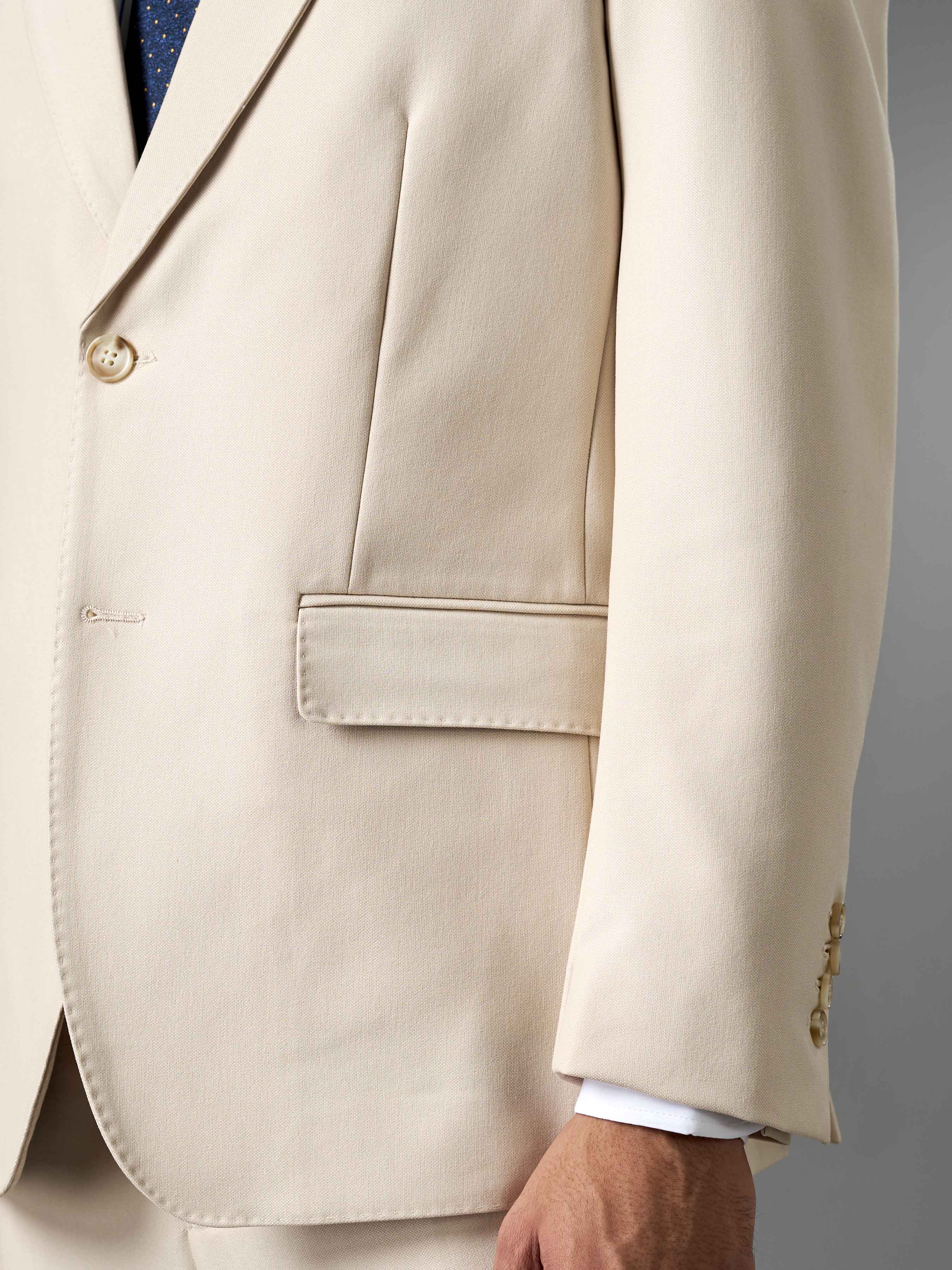 Single Breasted Suit Blazer - Ivory Beige (Regular Fit)