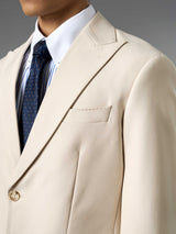 Single Breasted Suit Blazer - Ivory Beige (Regular Fit)