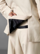 Single Breasted Suit Blazer - Ivory Beige (Regular Fit)
