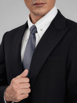 SingleBreastedSuitBlazerJetBlackPlainPeakLapelInsideCollar - Zeve