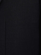 SingleBreastedSuitBlazerJetBlackPlainPeakLapelMaterial - Zeve