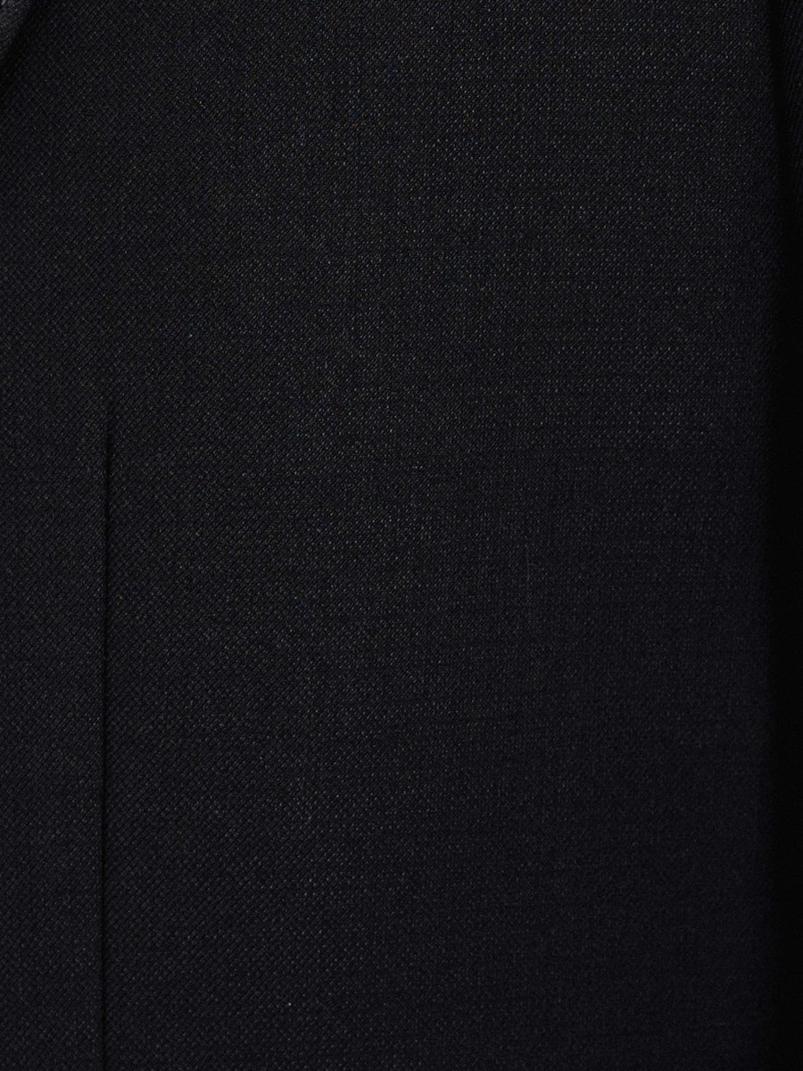 SingleBreastedSuitBlazerJetBlackPlainPeakLapelMaterial - Zeve