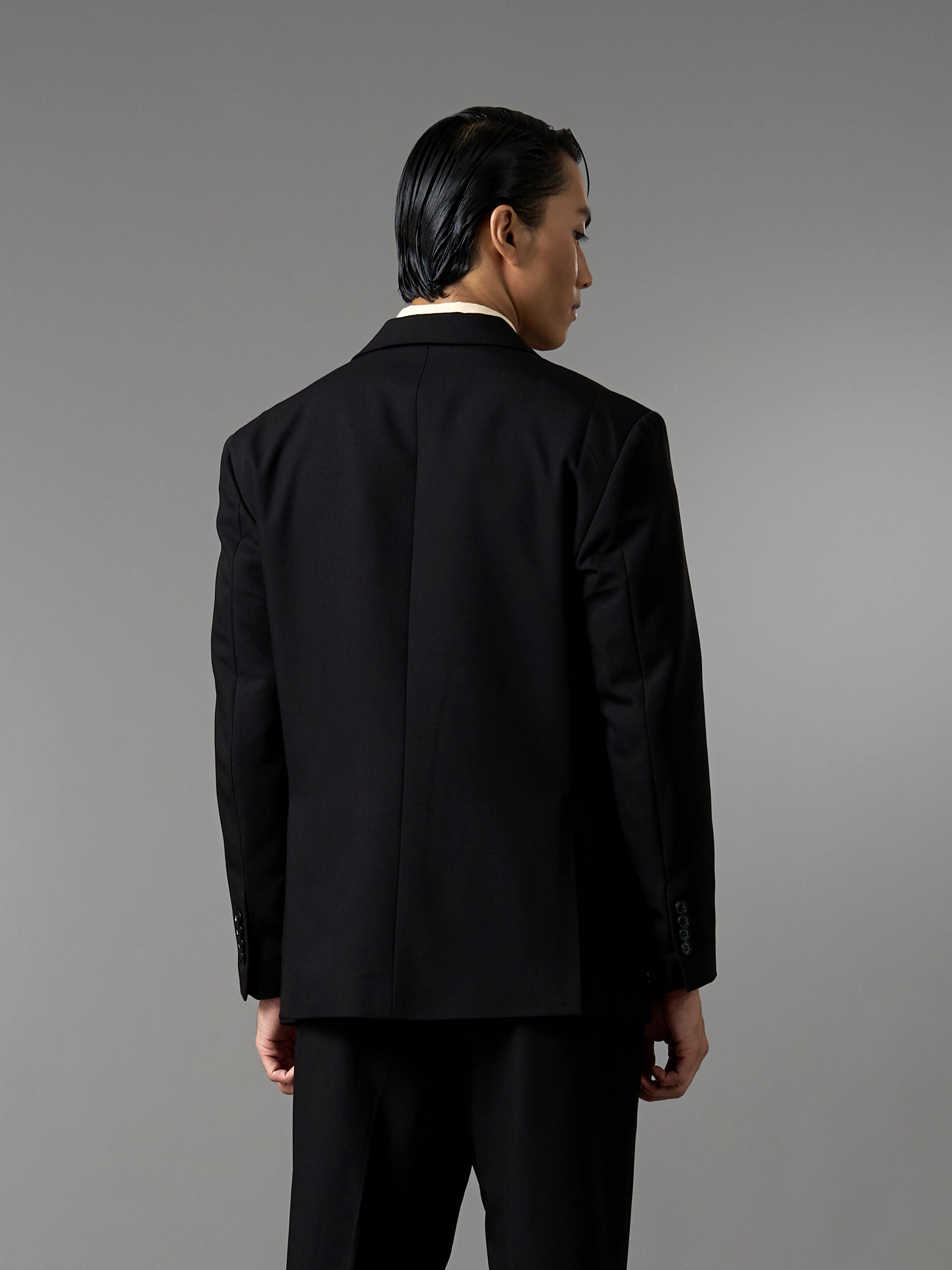 Single Breasted Suit Blazer - Midnight Black (Regular Fit)