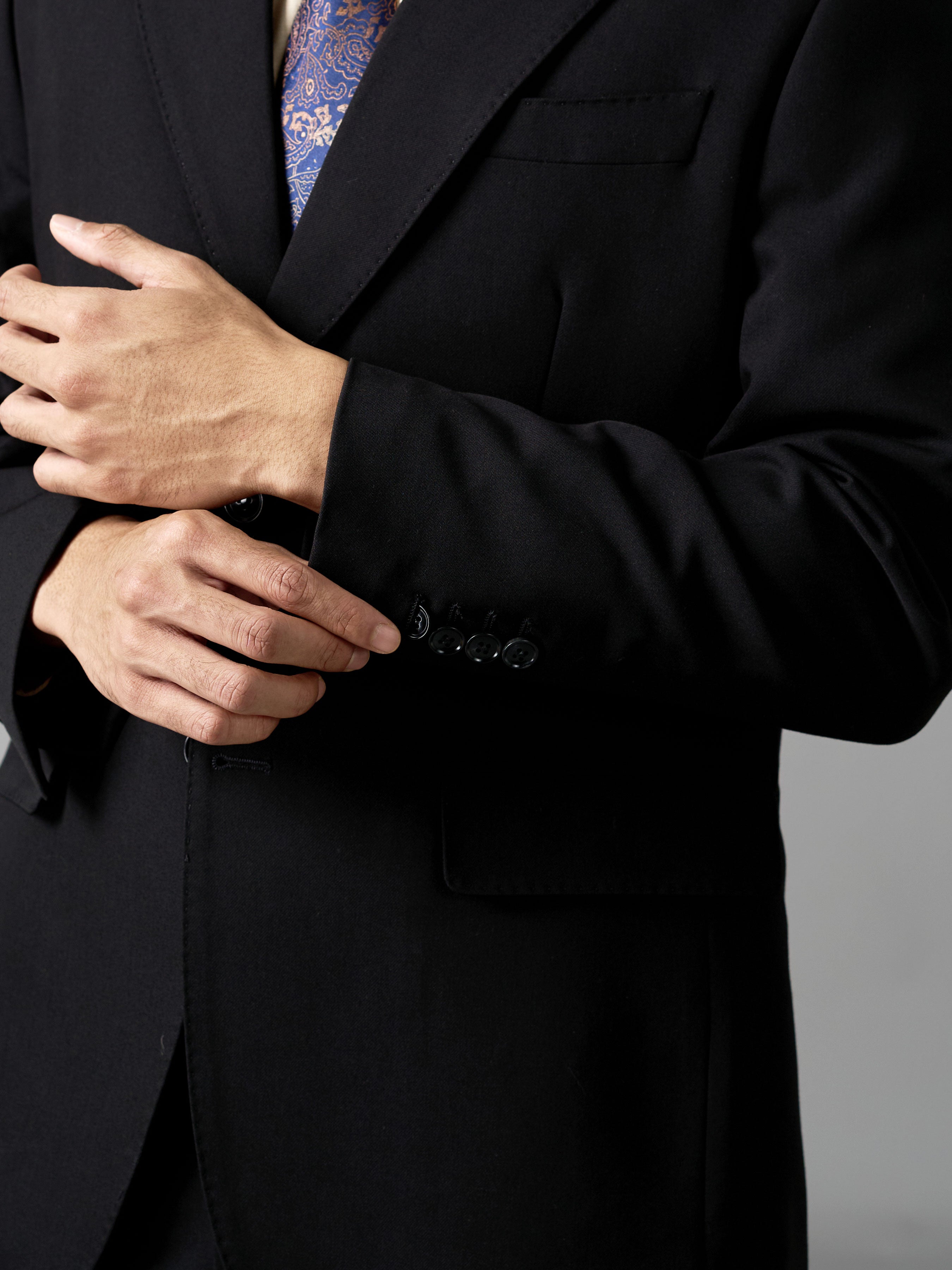 Single Breasted Suit Blazer - Midnight Black (Regular Fit)