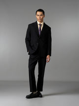 Single Breasted Suit Blazer - Midnight Black (Regular Fit)