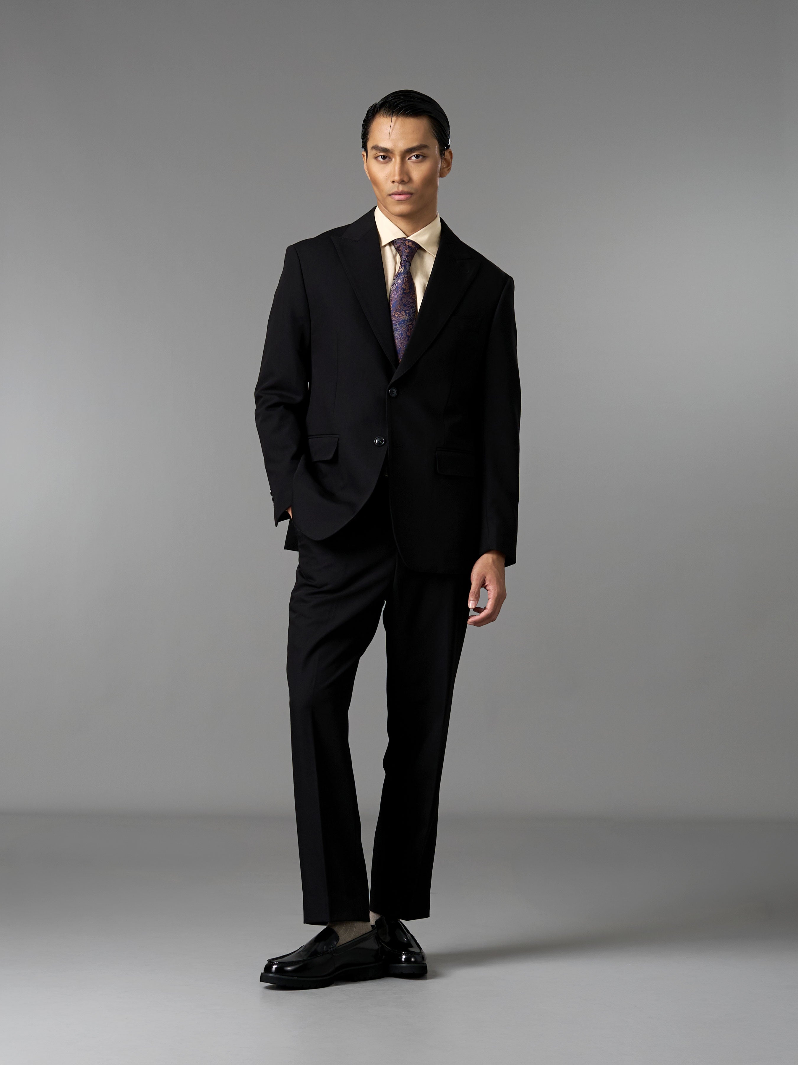 Single Breasted Suit Blazer - Midnight Black (Regular Fit)
