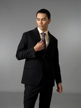 Single Breasted Suit Blazer - Midnight Black (Regular Fit)