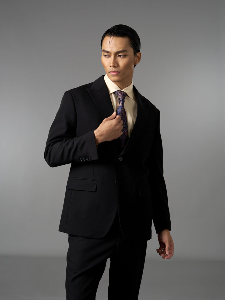 Single Breasted Suit Blazer - Midnight Black (Regular Fit)