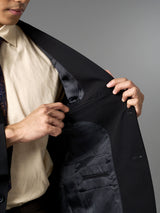 Single Breasted Suit Blazer - Midnight Black (Regular Fit)