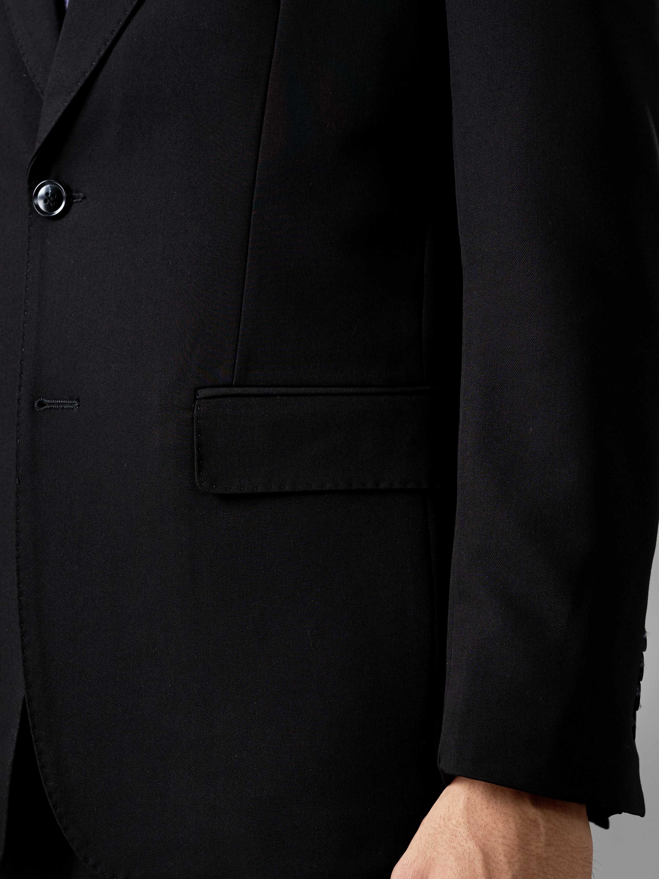 Single Breasted Suit Blazer - Midnight Black (Regular Fit)