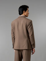Single Breasted Suit Blazer - Mocha Brown (Regular Fit)
