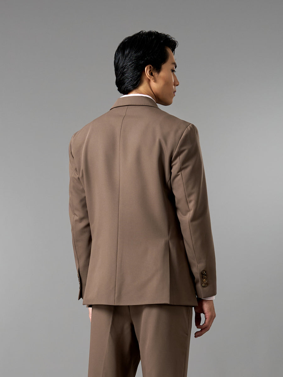 Single Breasted Suit Blazer - Mocha Brown (Regular Fit)