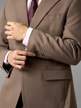 Single Breasted Suit Blazer - Mocha Brown (Regular Fit)