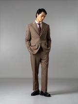 Single Breasted Suit Blazer - Mocha Brown (Regular Fit)