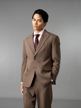 Single Breasted Suit Blazer - Mocha Brown (Regular Fit)