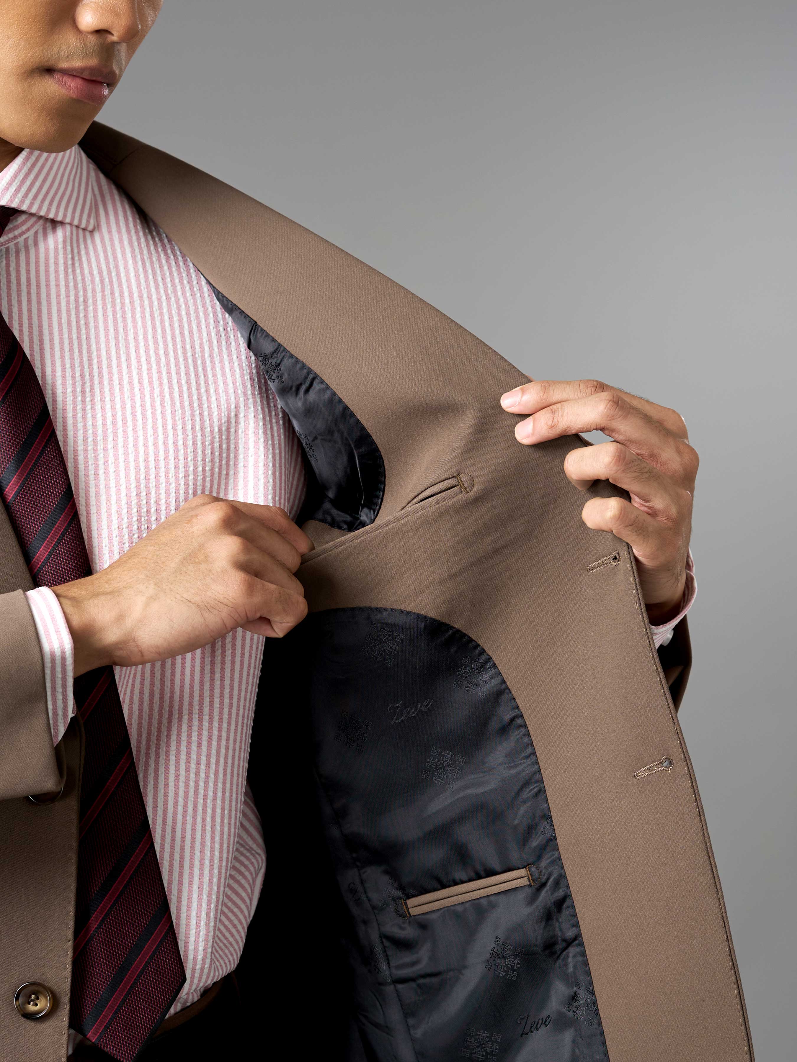 Single Breasted Suit Blazer - Mocha Brown (Regular Fit)