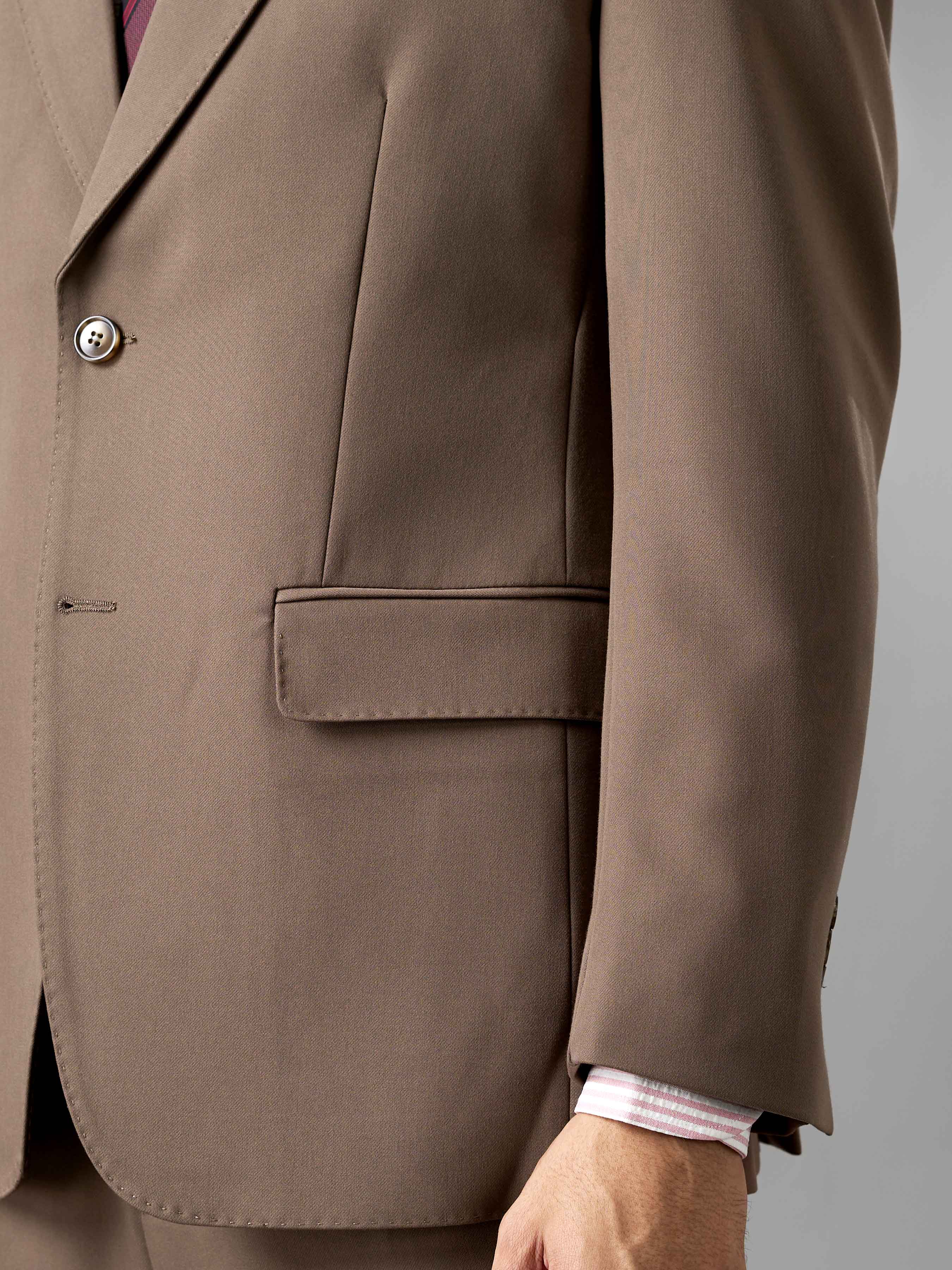 Single Breasted Suit Blazer - Mocha Brown (Regular Fit)