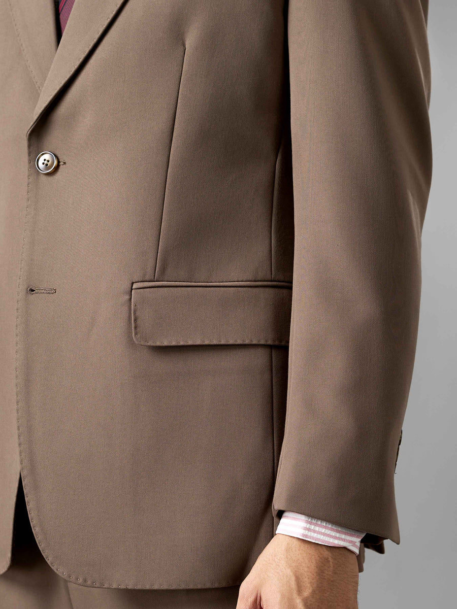 Single Breasted Suit Blazer - Mocha Brown (Regular Fit)